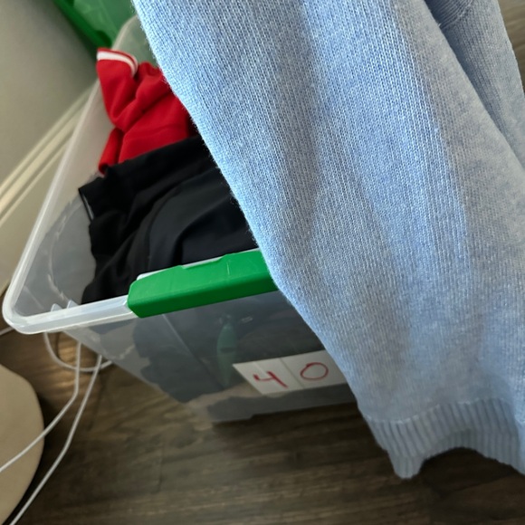 Jcrew sweater small blue long sleeve wool blend preppy ribbed wrist & collar - Picture 9 of 12